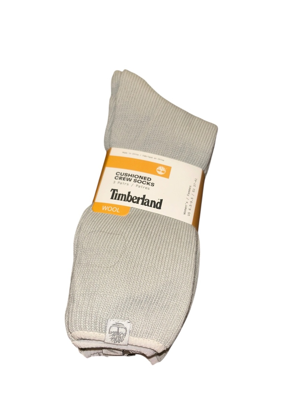 Timberland women’s  Cushioned Crew Wool Socks - Light Gray